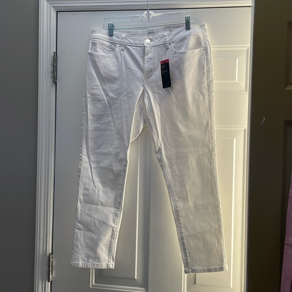 ana skinny ankle mid-rise white jean